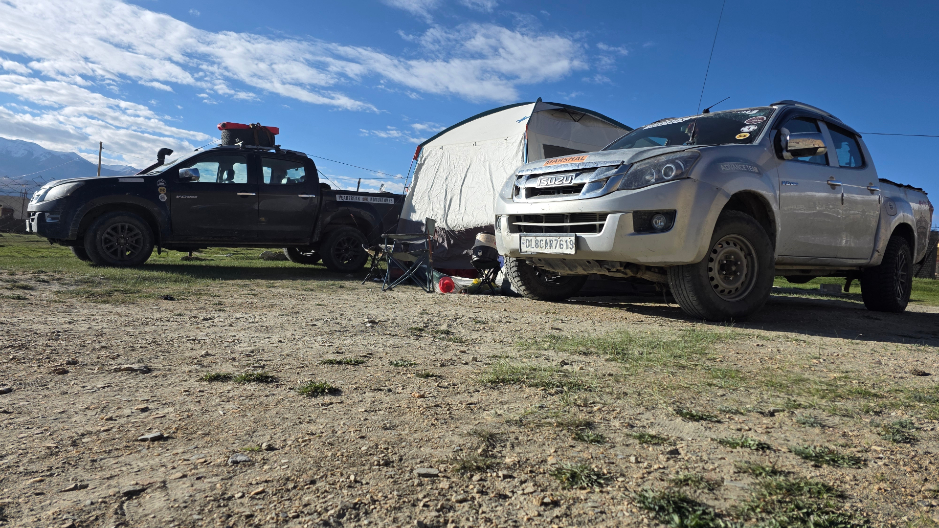 Salt flats and wide open sky at Tso Kar